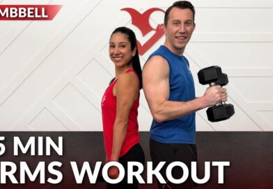 15 Min Dumbbell Arm Workout at Home – Biceps and Triceps Workout with Weights for Women & Men